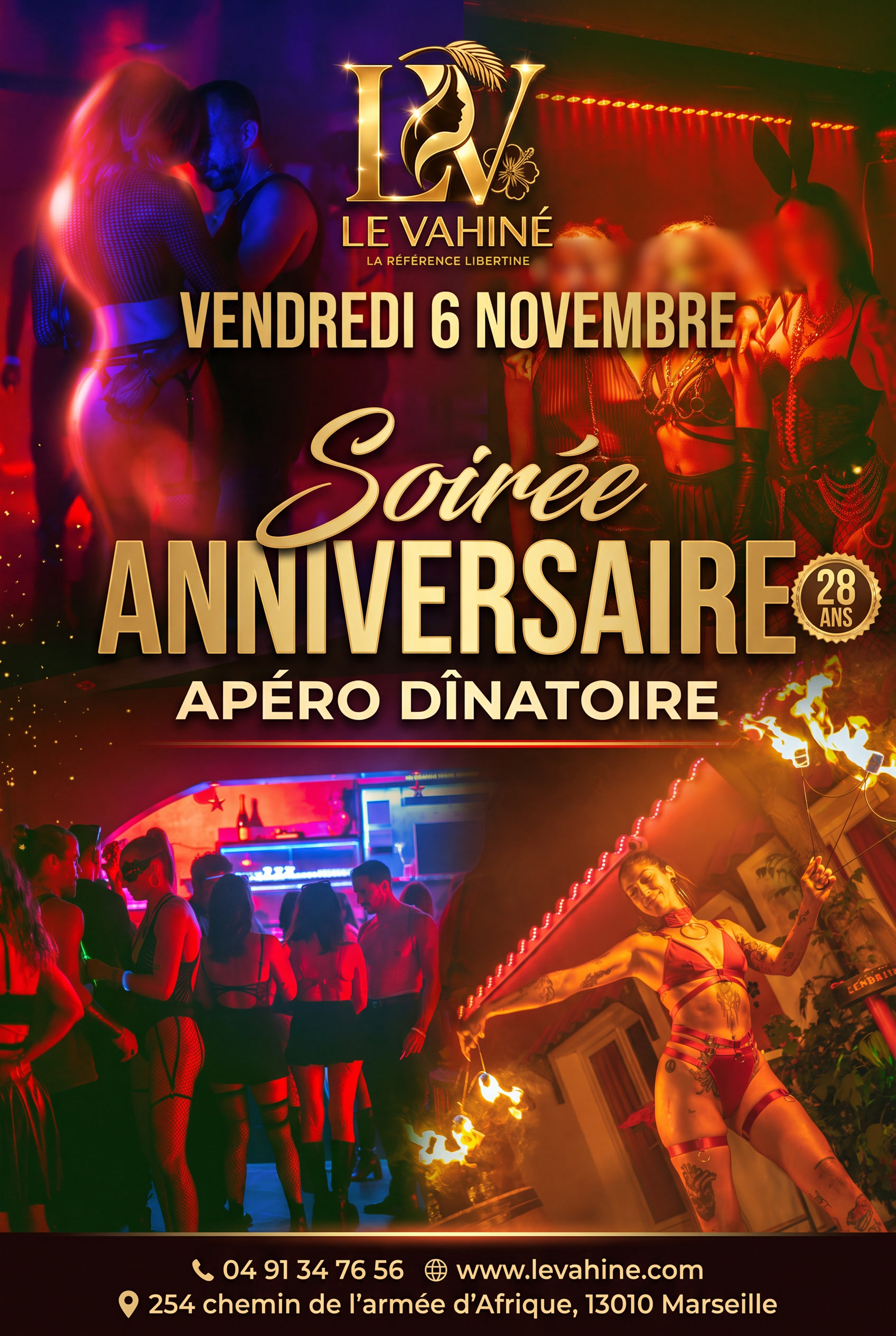 Anniversaire Le Vahiné — vendredi 6 novembre, cocktail dinatoire et célébration